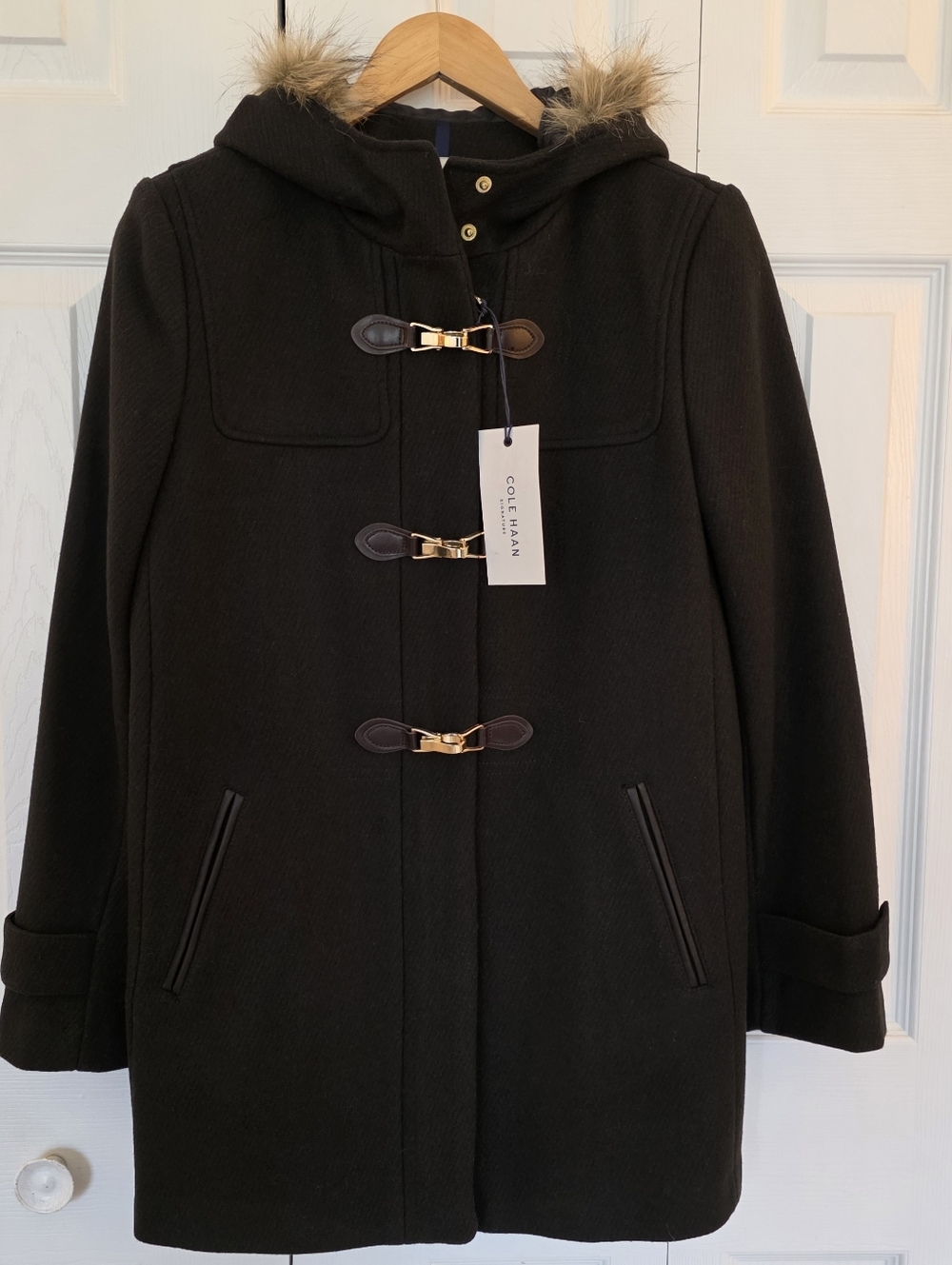 Cole Haan | Forest Green Wool Blend Toggle Coat Sz 6